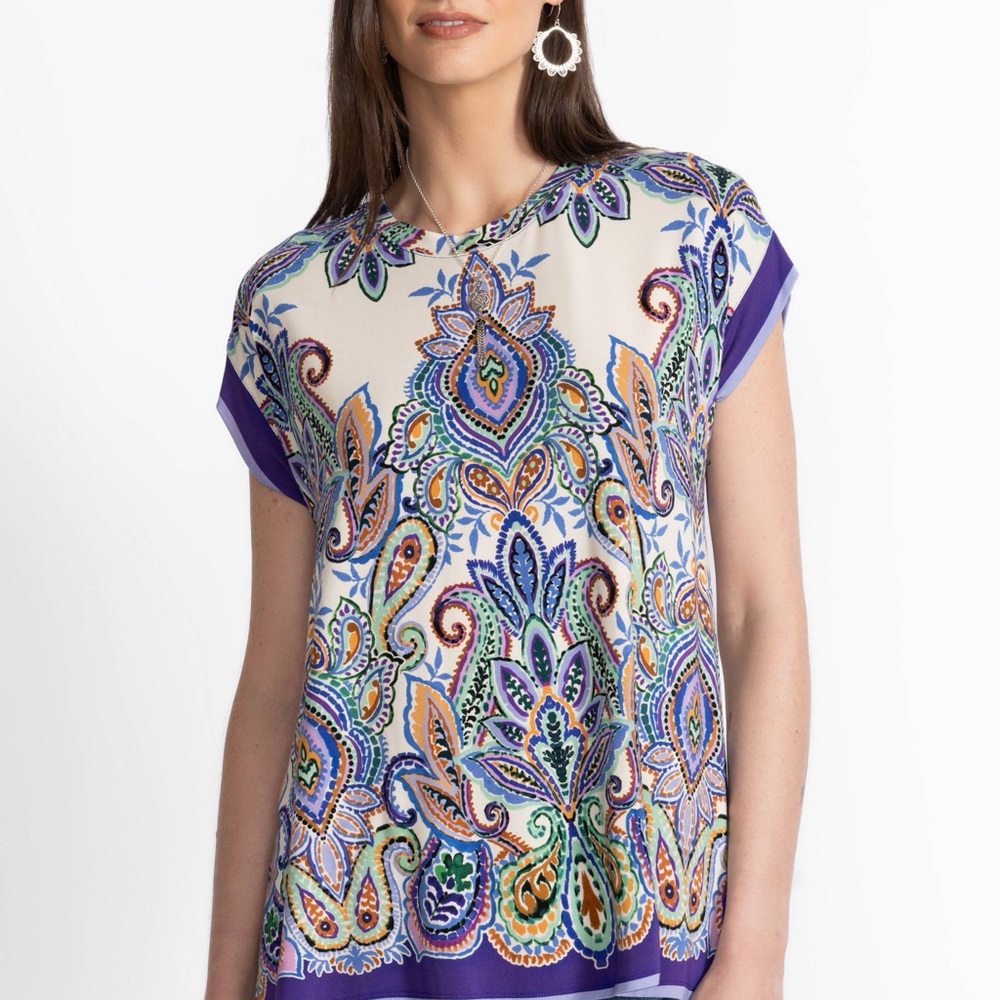Johnny Was THE JANIE FAVORITE CREW NECK DRAPED TEE